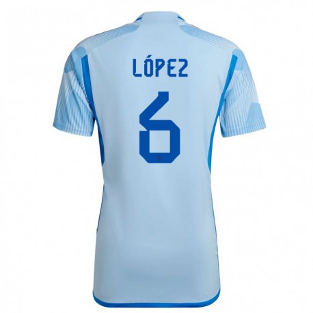 Kandiny Férfi Spanyol Maitane Lopez #6 Sky Kék Idegenbeli Jersey 22-24 Mez Póló Ing
