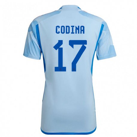 Kandiny Férfi Spanyol Laia Codina #17 Sky Kék Idegenbeli Jersey 22-24 Mez Póló Ing