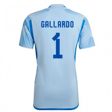 Kandiny Férfi Spanyol Dolores Gallardo #1 Sky Kék Idegenbeli Jersey 22-24 Mez Póló Ing