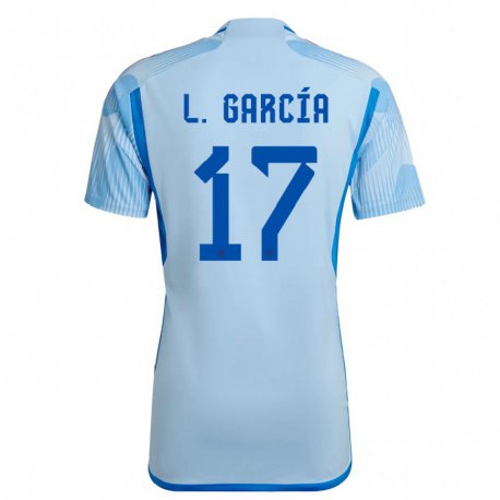 Kandiny Férfi Spanyol Lucia Garcia #17 Sky Kék Idegenbeli Jersey 22-24 Mez Póló Ing
