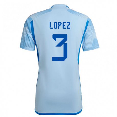 Kandiny Férfi Spanyol Juan Lopez #3 Sky Kék Idegenbeli Jersey 22-24 Mez Póló Ing