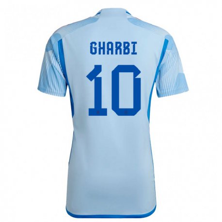 Kandiny Férfi Spanyol Ismael Gharbi #10 Sky Kék Idegenbeli Jersey 22-24 Mez Póló Ing