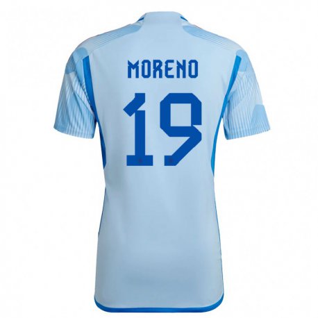 Kandiny Férfi Spanyol Victor Moreno #19 Sky Kék Idegenbeli Jersey 22-24 Mez Póló Ing