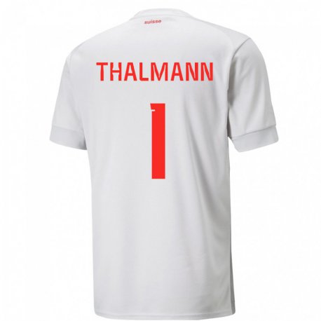 Kandiny Férfi Svájci Gaelle Thalmann #1 Fehér Idegenbeli Jersey 22-24 Mez Póló Ing