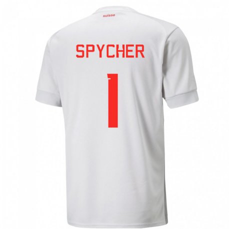 Kandiny Férfi Svájci Tim Spycher #1 Fehér Idegenbeli Jersey 22-24 Mez Póló Ing