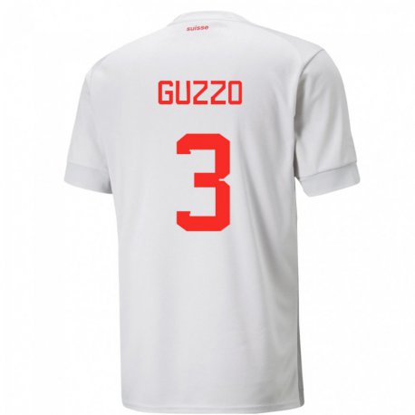 Kandiny Férfi Svájci Ramon Guzzo #3 Fehér Idegenbeli Jersey 22-24 Mez Póló Ing