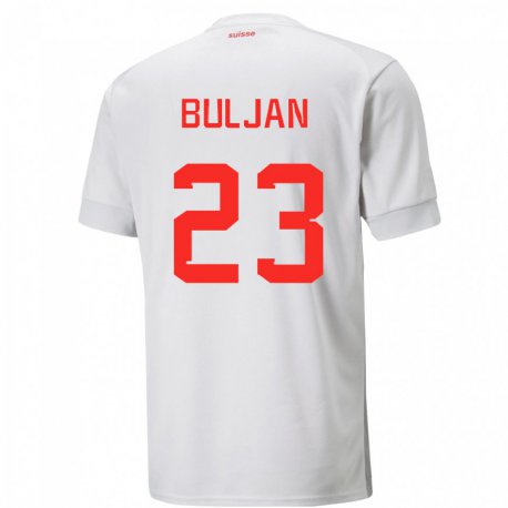 Kandiny Férfi Svájci Leo Buljan #23 Fehér Idegenbeli Jersey 22-24 Mez Póló Ing