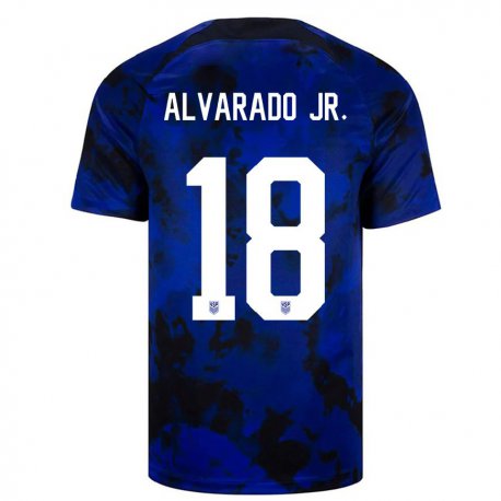 Kandiny Férfi Amerikai Alejandro Alvarado Jr #18 Királykék Idegenbeli Jersey 22-24 Mez Póló Ing