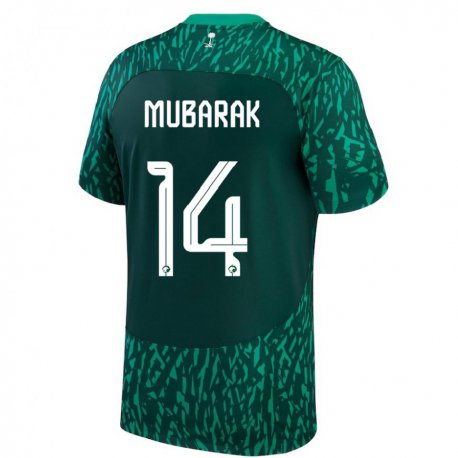 Kandiny Férfi Szaúd-arábiai Al Bandari Mubarak #14 Dark Zöld Idegenbeli Jersey 22-24 Mez Póló Ing