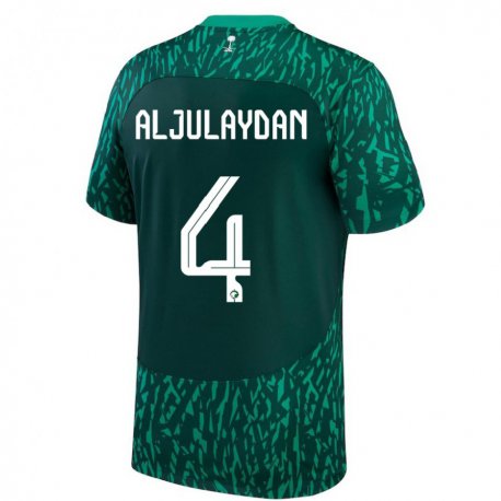 Kandiny Férfi Szaúd-arábiai Ahmed Aljulaydan #4 Dark Zöld Idegenbeli Jersey 22-24 Mez Póló Ing