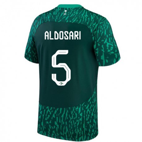 Kandiny Férfi Szaúd-arábiai Mohammed Aldosari #5 Dark Zöld Idegenbeli Jersey 22-24 Mez Póló Ing