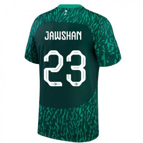 Kandiny Férfi Szaúd-arábiai Yazeed Jawshan #23 Dark Zöld Idegenbeli Jersey 22-24 Mez Póló Ing