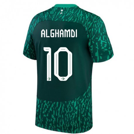 Kandiny Férfi Szaúd-arábiai Ahmad Alghamdi #10 Dark Zöld Idegenbeli Jersey 22-24 Mez Póló Ing