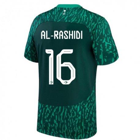 Kandiny Férfi Szaúd-arábiai Mohammed Al Rashidi #16 Dark Zöld Idegenbeli Jersey 22-24 Mez Póló Ing
