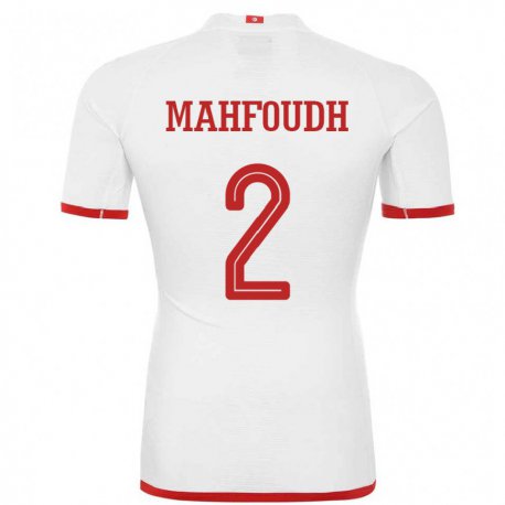 Kandiny Férfi Tunéziai Dhikra Mahfoudh #2 Fehér Idegenbeli Jersey 22-24 Mez Póló Ing