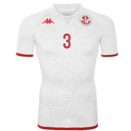 Kandiny Férfi Tunéziai Rayen Hadded #3 Fehér Idegenbeli Jersey 22-24 Mez Póló Ing