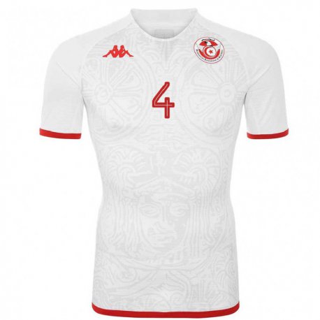 Kandiny Férfi Tunéziai Makrem Sghaier #4 Fehér Idegenbeli Jersey 22-24 Mez Póló Ing