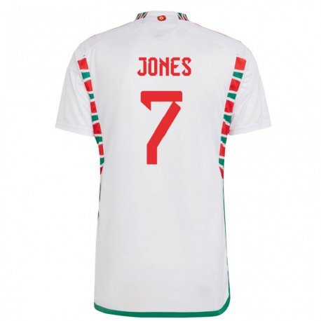Kandiny Férfi Walesi Emma Jones #7 Fehér Idegenbeli Jersey 22-24 Mez Póló Ing