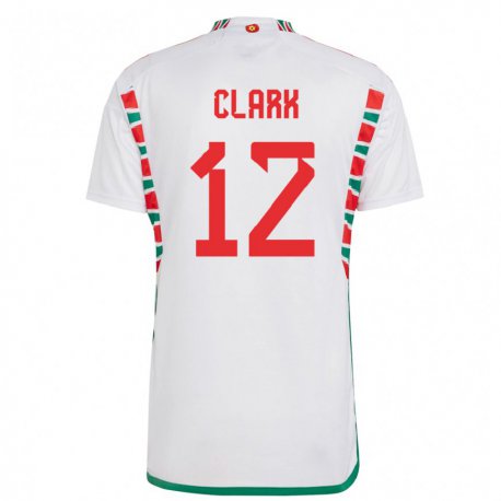 Kandiny Férfi Walesi Olivia Clark #12 Fehér Idegenbeli Jersey 22-24 Mez Póló Ing