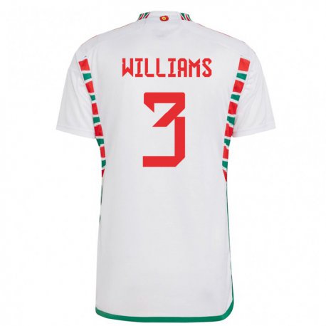 Kandiny Férfi Walesi Zac Williams #3 Fehér Idegenbeli Jersey 22-24 Mez Póló Ing