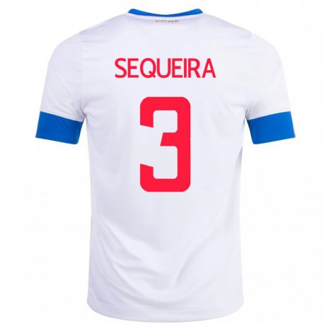 Kandiny Férfi Costa Rica Douglas Sequeira #3 Fehér Idegenbeli Jersey 22-24 Mez Póló Ing