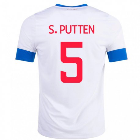 Kandiny Férfi Costa Rica Santiago Van Der Putten #5 Fehér Idegenbeli Jersey 22-24 Mez Póló Ing