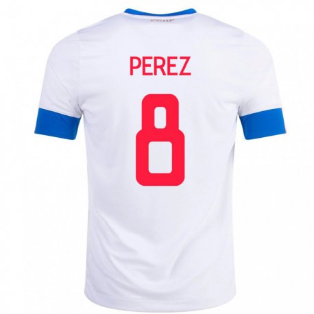 Kandiny Férfi Costa Rica Creichel Perez #8 Fehér Idegenbeli Jersey 22-24 Mez Póló Ing