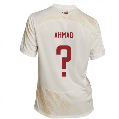 Kandiny Férfi Katari Homam Ahmad #0 Arany Bézs Idegenbeli Jersey 22-24 Mez Póló Ing
