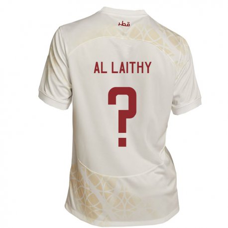 Kandiny Férfi Katari Bahaa Al Laithy #0 Arany Bézs Idegenbeli Jersey 22-24 Mez Póló Ing