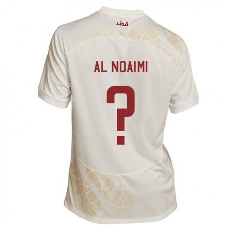 Kandiny Férfi Katari Mohammad Al Noaimi #0 Arany Bézs Idegenbeli Jersey 22-24 Mez Póló Ing