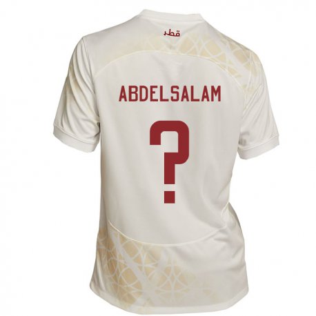 Kandiny Férfi Katari Nasser Abdelsalam #0 Arany Bézs Idegenbeli Jersey 22-24 Mez Póló Ing
