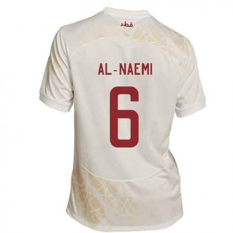 Kandiny Férfi Katari Reem Al Naemi #6 Arany Bézs Idegenbeli Jersey 22-24 Mez Póló Ing