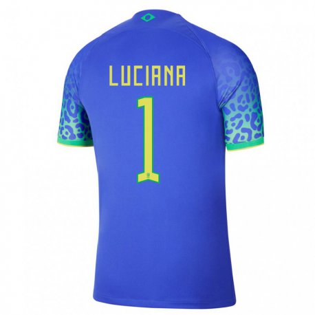 Kandiny Férfi Brazil Luciana #1 Kék Idegenbeli Jersey 22-24 Mez Póló Ing