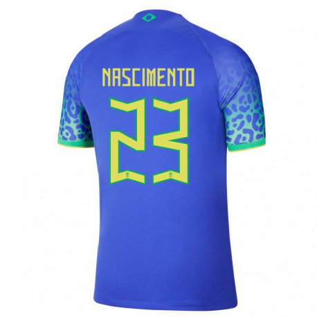 Kandiny Férfi Brazil Matheus Nascimento #23 Kék Idegenbeli Jersey 22-24 Mez Póló Ing