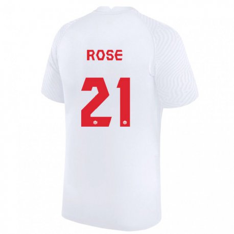 Kandiny Férfi Kanadai Jade Rose #21 Fehér Idegenbeli Jersey 22-24 Mez Póló Ing