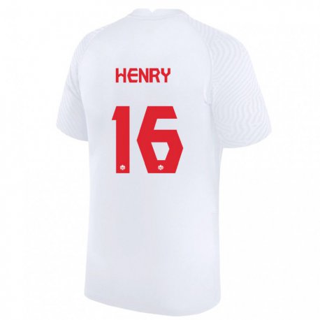 Kandiny Férfi Kanadai Mael Henry #16 Fehér Idegenbeli Jersey 22-24 Mez Póló Ing
