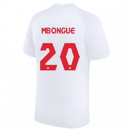 Kandiny Férfi Kanadai Hugo Mbongue #20 Fehér Idegenbeli Jersey 22-24 Mez Póló Ing
