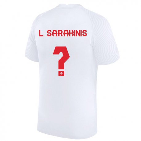 Kandiny Férfi Kanadai Lucas Sarakinis #0 Fehér Idegenbeli Jersey 22-24 Mez Póló Ing