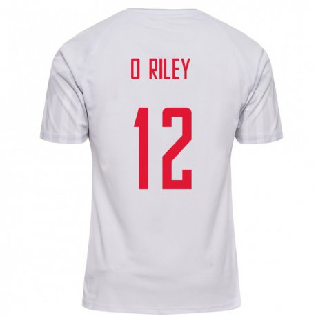 Kandiny Férfi Dán Matt O Riley #12 Fehér Idegenbeli Jersey 22-24 Mez Póló Ing