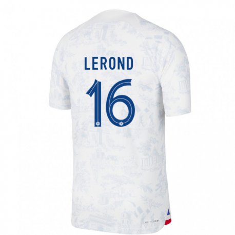 Kandiny Férfi Francia Justine Lerond #16 Fehér Kék Idegenbeli Jersey 22-24 Mez Póló Ing