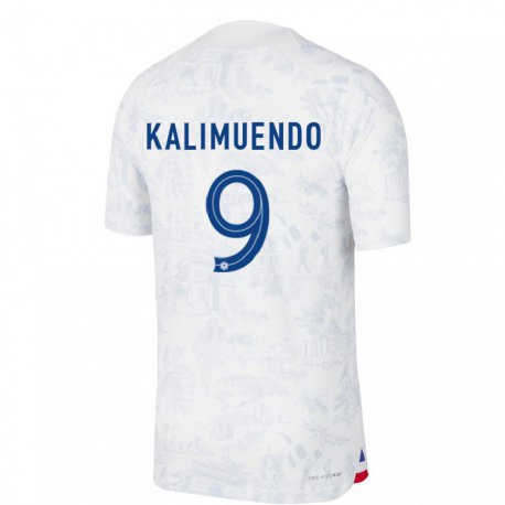 Kandiny Férfi Francia Arnaud Kalimuendo #9 Fehér Kék Idegenbeli Jersey 22-24 Mez Póló Ing