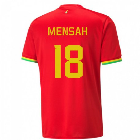 Kandiny Férfi Ghánai Isaac Mensah #18 Piros Idegenbeli Jersey 22-24 Mez Póló Ing