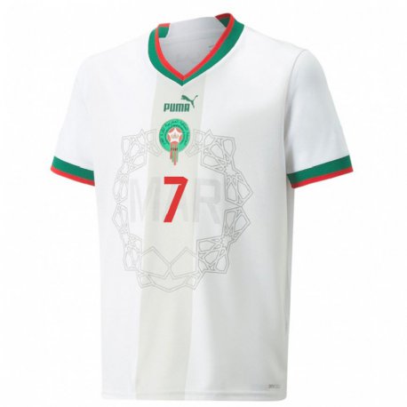 Kandiny Férfi Marokkói Ghizlane Chebbak #7 Fehér Idegenbeli Jersey 22-24 Mez Póló Ing