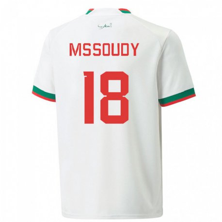 Kandiny Férfi Marokkói Sanaa Mssoudy #18 Fehér Idegenbeli Jersey 22-24 Mez Póló Ing