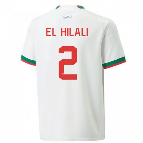 Kandiny Férfi Marokkói Omar El Hilali #2 Fehér Idegenbeli Jersey 22-24 Mez Póló Ing
