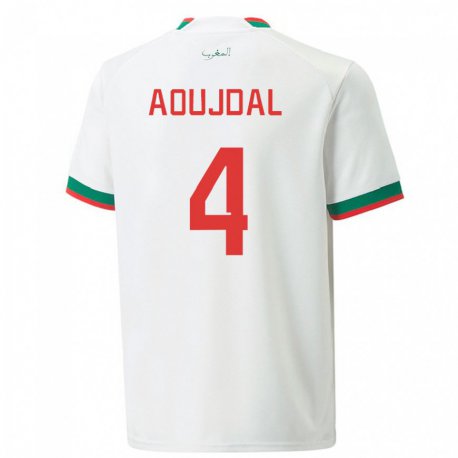 Kandiny Férfi Marokkói Youssef Aoujdal #4 Fehér Idegenbeli Jersey 22-24 Mez Póló Ing