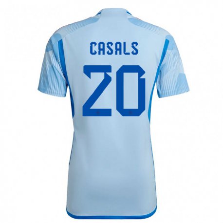 Kandiny Női Spanyol Joel Casals #20 Sky Kék Idegenbeli Jersey 22-24 Mez Póló Ing