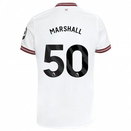 Kandiny Gyermek Callum Marshall #50 Fehér Idegenbeli Jersey 2023/24 Mez Póló Ing