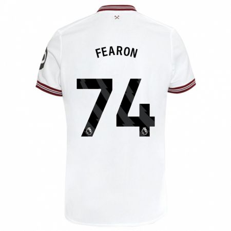 Kandiny Gyermek Preston Fearon #74 Fehér Idegenbeli Jersey 2023/24 Mez Póló Ing