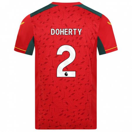 Kandiny Gyermek Matt Doherty #2 Piros Idegenbeli Jersey 2023/24 Mez Póló Ing